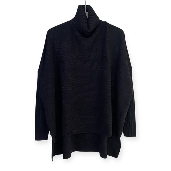 PrettyLittleThing Tall Women’s US 4 Black Turtleneck Cable Knit Sweater - Picture 1 of 5